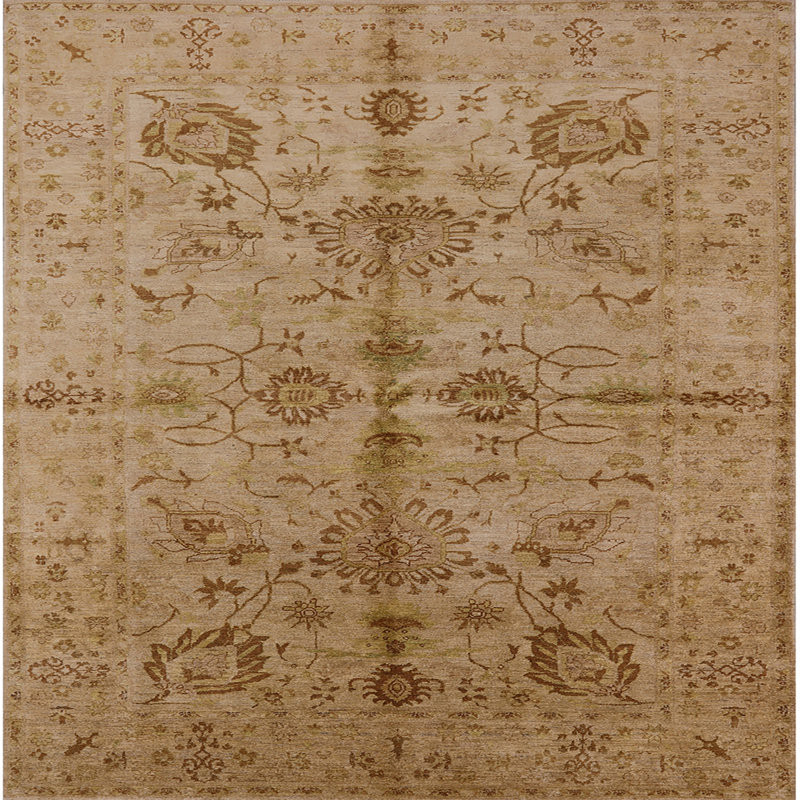 Tapis oriental brun / beige Hampig, Carré 5 pi