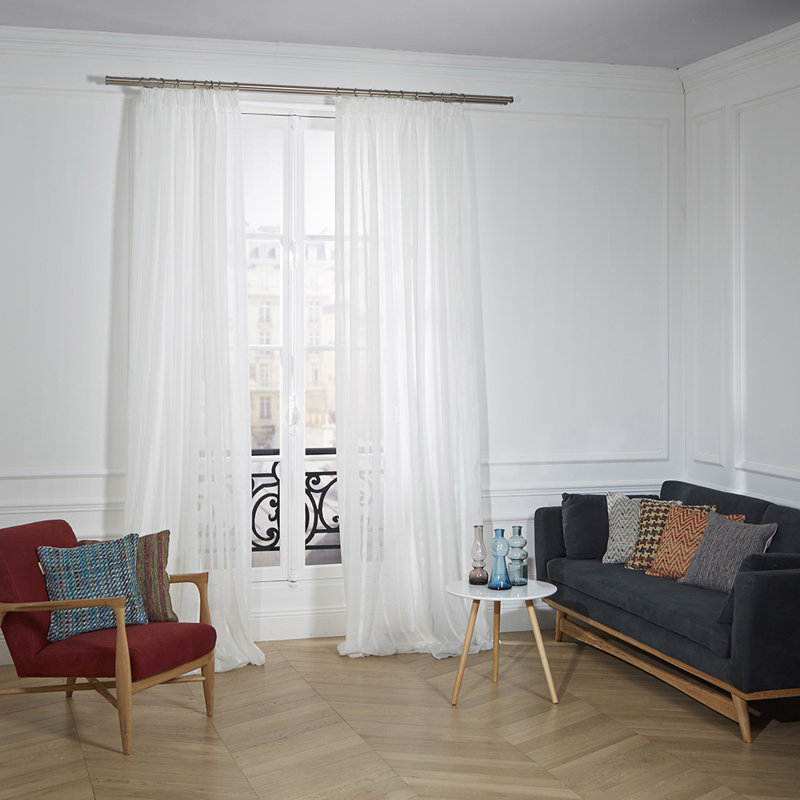 Sheer Single Curtain Panel, White, 200 W x 300 D cm