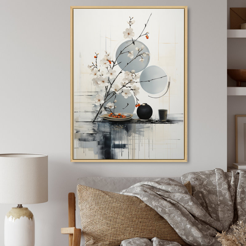 Blainey Asian Art Classics Sumi II, H 32 po x l 16 po x P 1 po, Cadre naturel flottant