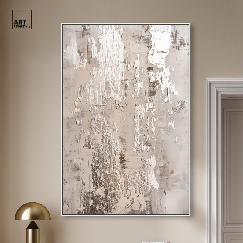«Rusted Echo III», art numérique sur toile , H 55 po x l 37 po, Cadre flottant blanc