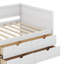 Lit de jour simple avec 4 tiroirs et tablettes de rangement, cadre de lit plateforme en bois avec tête de lit en L, lit d'angle-111445216