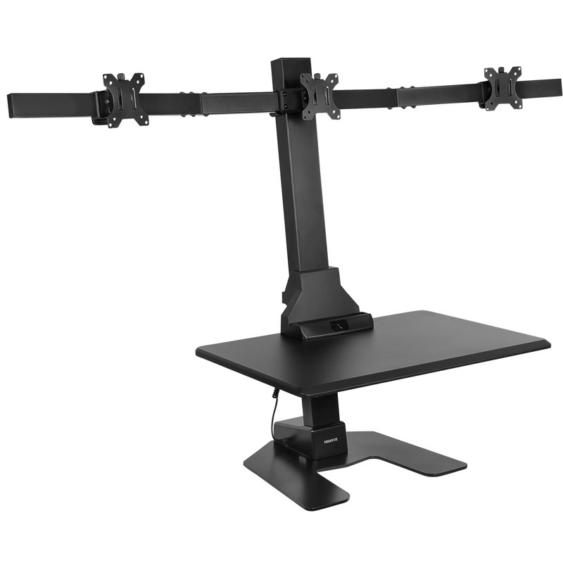 Electric Adjustable Triple Monitor Standing Desk Converter