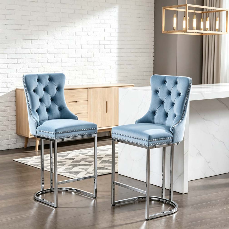 Ensemble de tabourets de bar 26 po, Light Blue