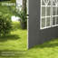 Outsunny Grey Fabric, Plastic Side Wall for Canopy