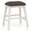 Ensemble de tabourets à hauteur de comptoir 2 pièces blanc cassé gris foncé style transitionnel siège rembourré en tissu rembourré