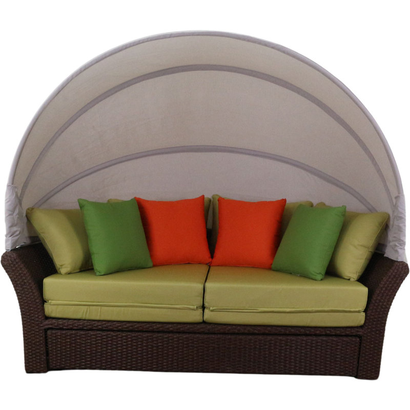 Linton 67'' Wide Curved Patio Daybed with Cushions