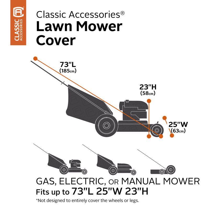 Ayvri Elastic Lawn Mower Cover By Arlmont & Co., 73" L x 25" W x 23" H
