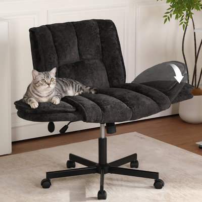 Adjustable Swivel Office Chair With 6-Gear Adjustable Armrests,Modern Fabric Ergonomic Computer Desk Chair For Office, Makeup, Bedroom by Latitude Run