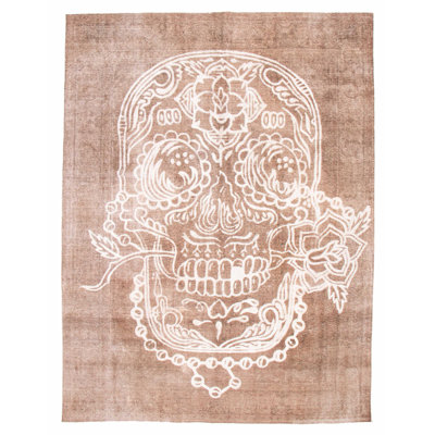 Tapis brun à transition de couleur 9 pi 5 po x 12 pi 4 po