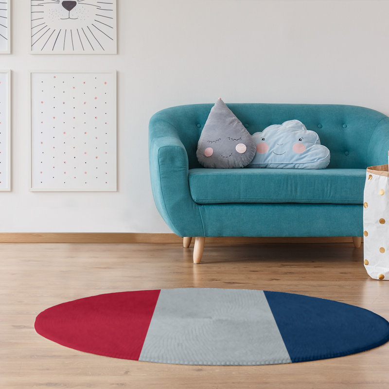 Chenille Striped Indoor Rug, Round 5'