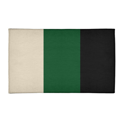 Tapis à rayures vert/noir