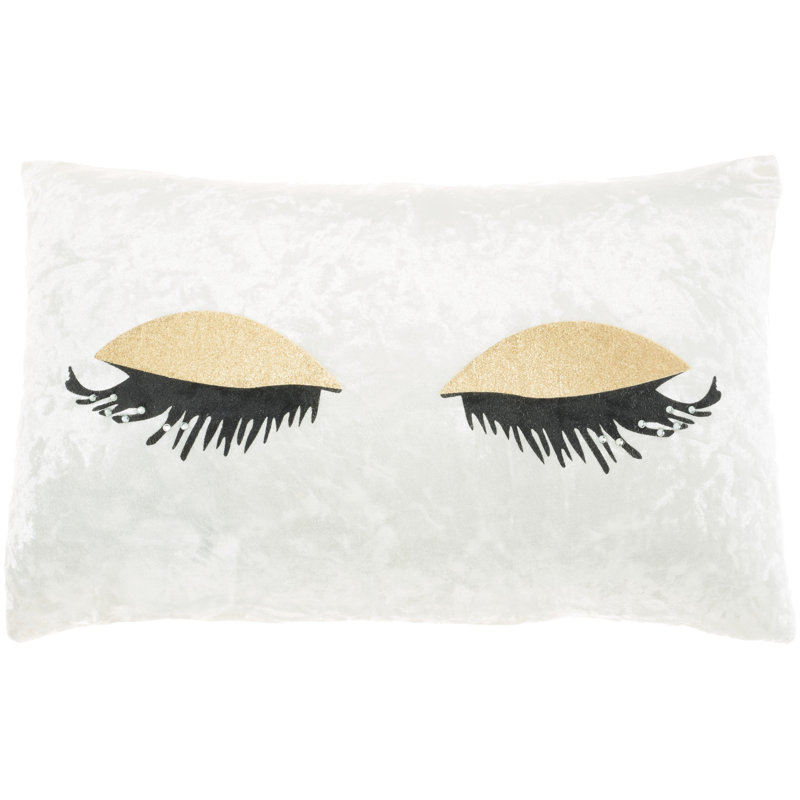 Sequined Throw Pillow, Gold/Black, 12" H x 18" W x 5" D