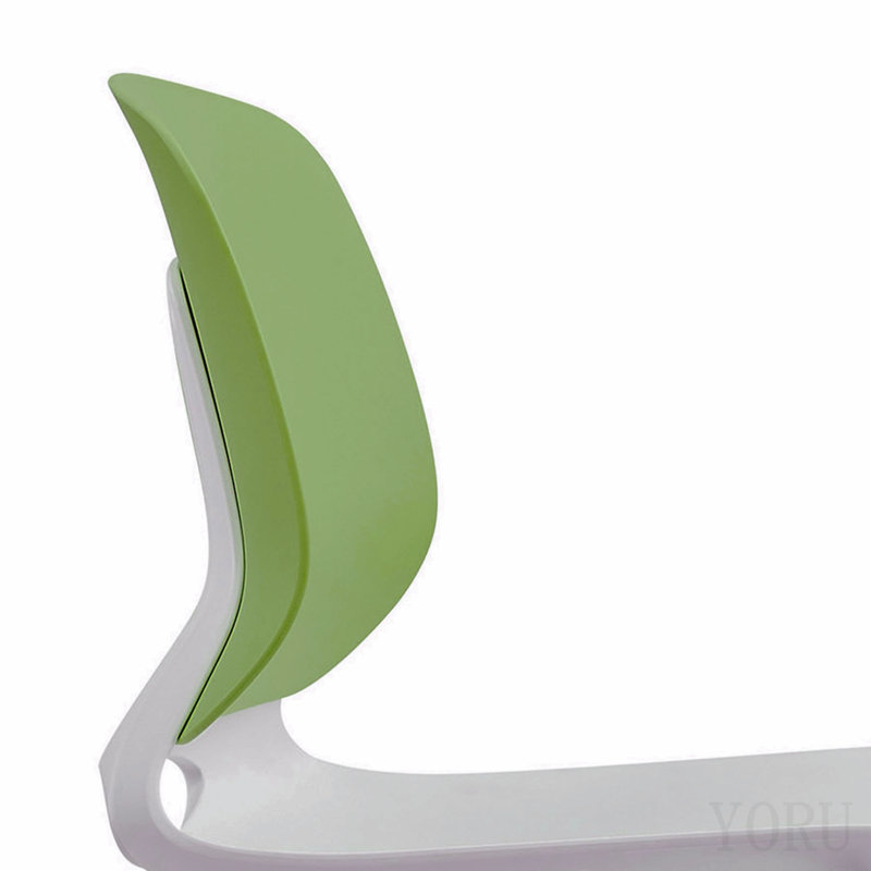 Ensemble de 4 chaises empilables modernes avec combinaison de couleurs blanc et vert, sièges en polypropylène et dossiers renforcés en fibre de verre, dimensions 18,9 x 19,7 x 34,45 pouces