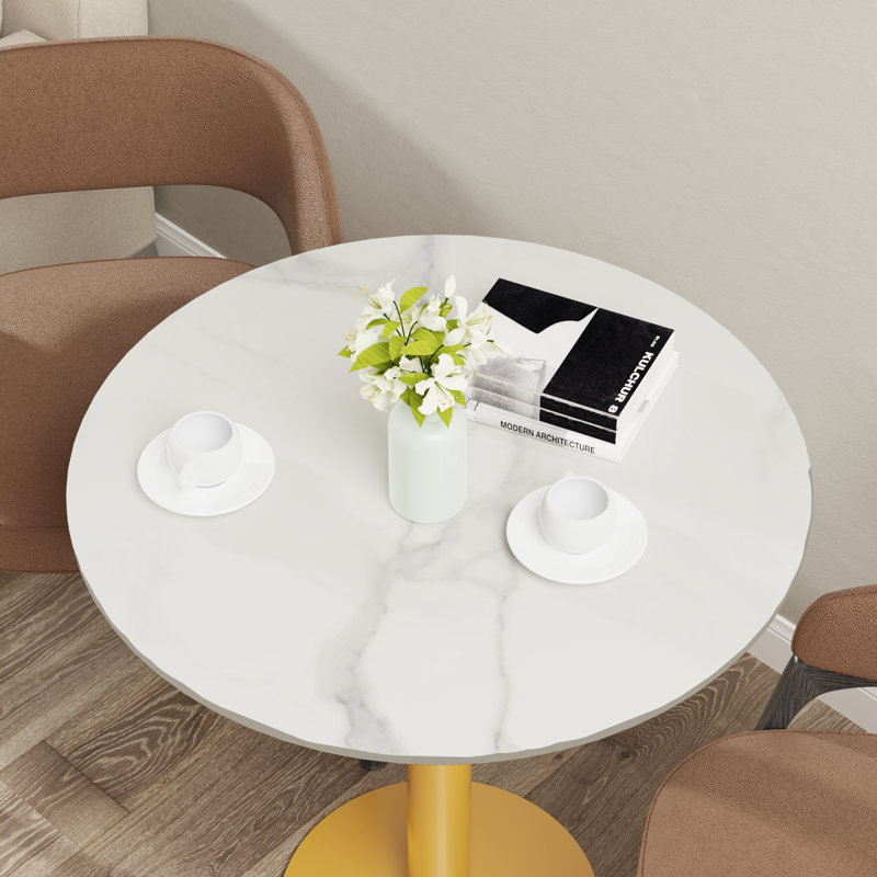 Table de salle à manger Bezai L 29,92 po x l 29,92 po, Or