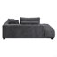 Canapé modulaire en chenille gris choisi avec coussins décoratifs et 2 repose-pieds