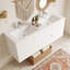 Meuble-lavabo mural en bois fabriqué étanche de 60 pouces avec rangement intégré pour lavabo en résine, entièrement préassemblé.