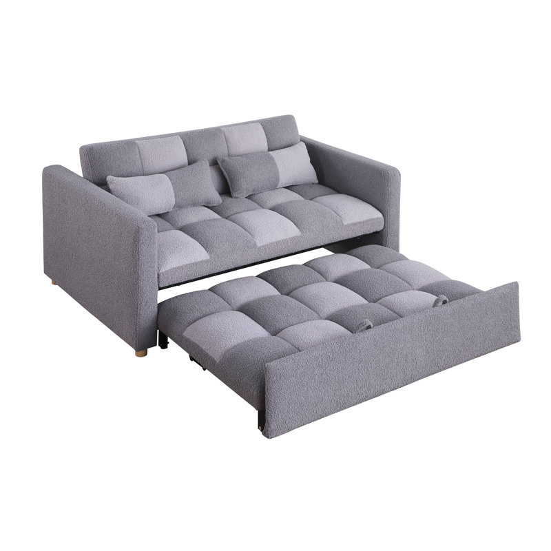 Pickron 53.5'' Sofa Bed, Gray Polyester Blend