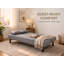 Canapé-lit futon 66,1 pouces, canapé-lit futon en lin confortable avec 2 coussins, canapé-lit convertible pour le salon, gris