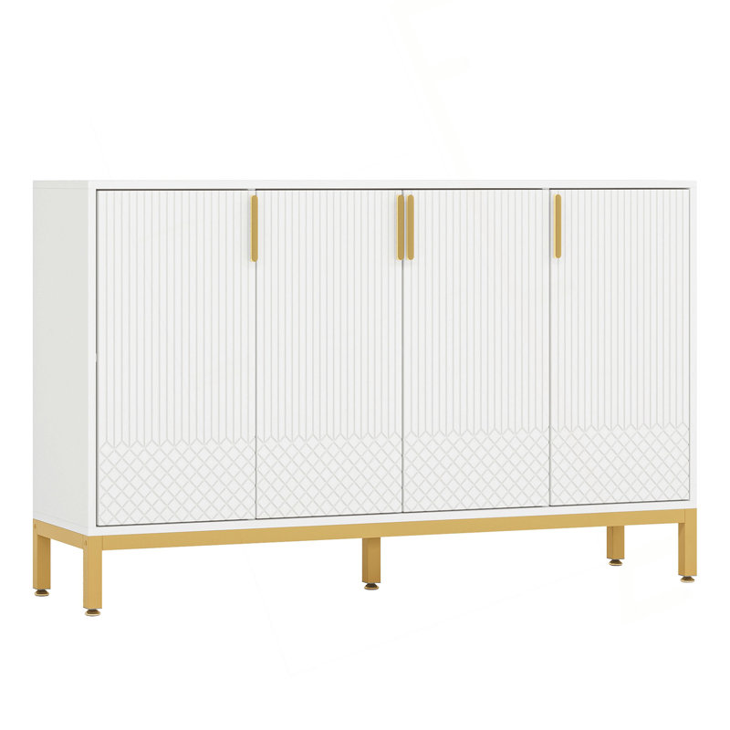 Buffet 59,74 "de luxe avec rangement et portes géométriques