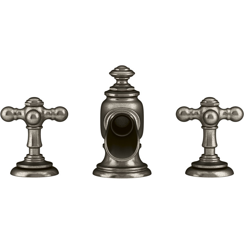 Artifacts Flume Widespread Bathroom Faucet, Vintage Nickel