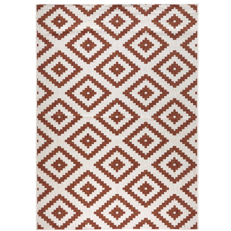 Malta Flatweave Orange/Cream Rug, Rectangular 80 x 150cm