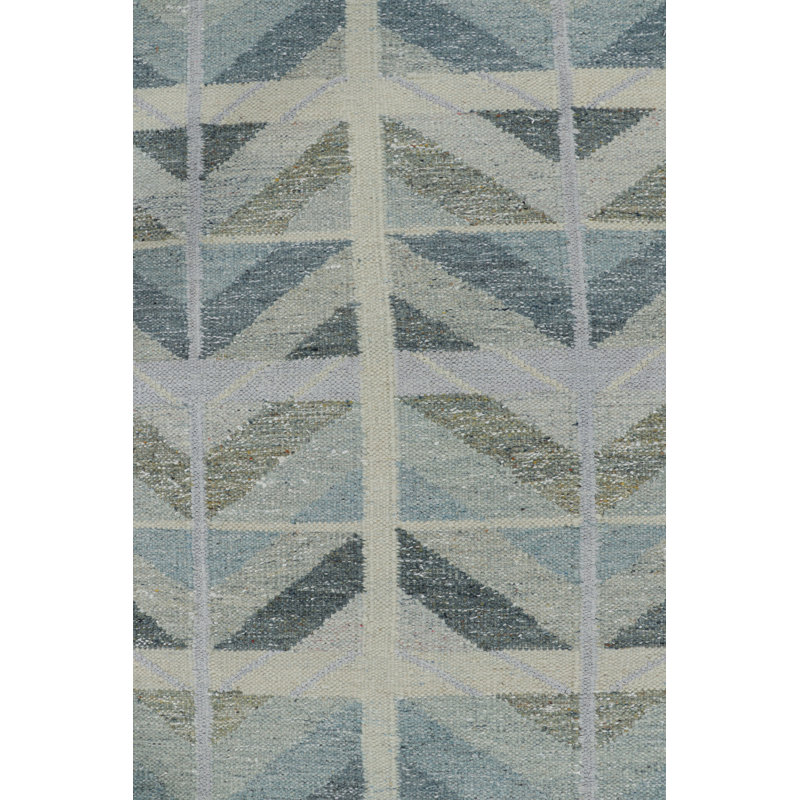 Rug & Kilim’S Oversized Scandinavian Style Rug In Blue With Geometric Patterns