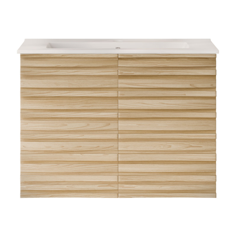 Meuble-lavabo mural 30 po Cascade, Naturel, 30", Trou unique