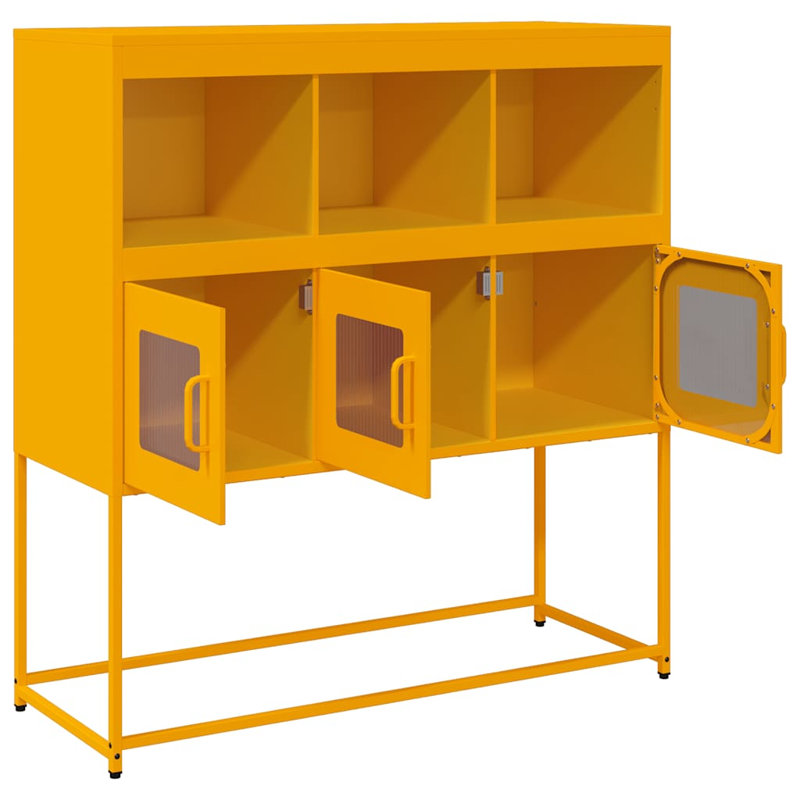 Sideboard 100.5X39x107 Cm Cold-Rolled Steel, Mustard Yellow