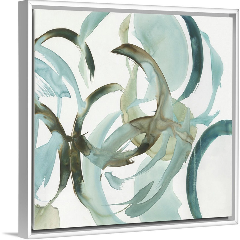 Reproduction d’art sur toile, "Hypnotic Curves I" par PI studio, H 22 po x l 22 po x P 1,75 po, Cadre flottant blanc
