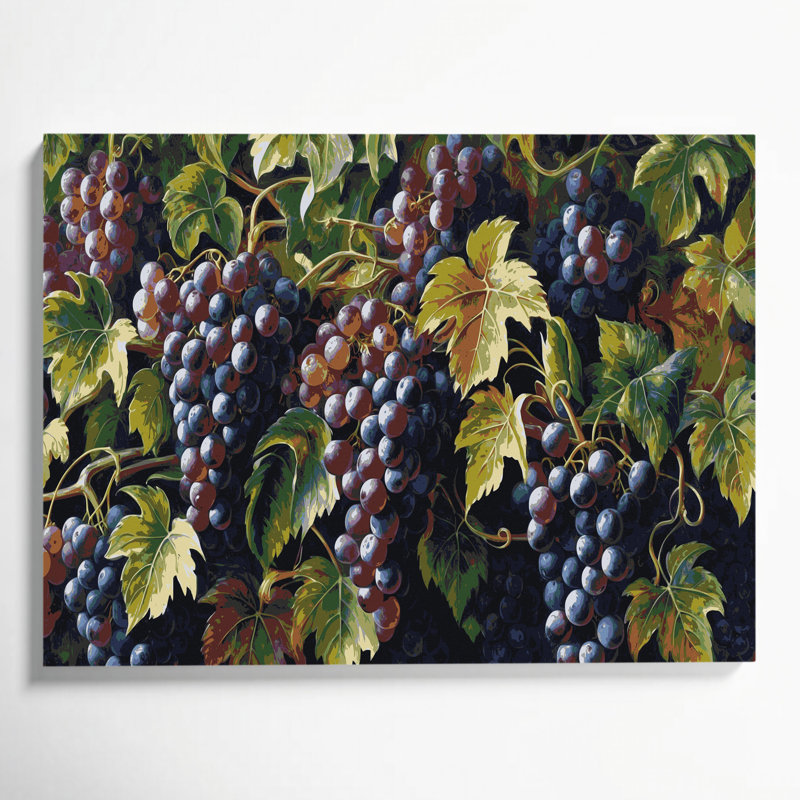 «Fruit Muscadine Grape», art mural sur toile mauve