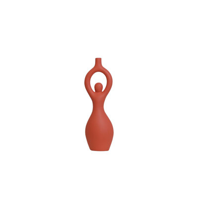 Élégant vase en céramique orange, 5,7 po x 3,9 po x 16,9 po | 100% céramique de haute qualité, parfaite pour les arrangements floraux et la décoration intérieure | Pièce décorative élégante pour le salon, le bureau ou le vestibule