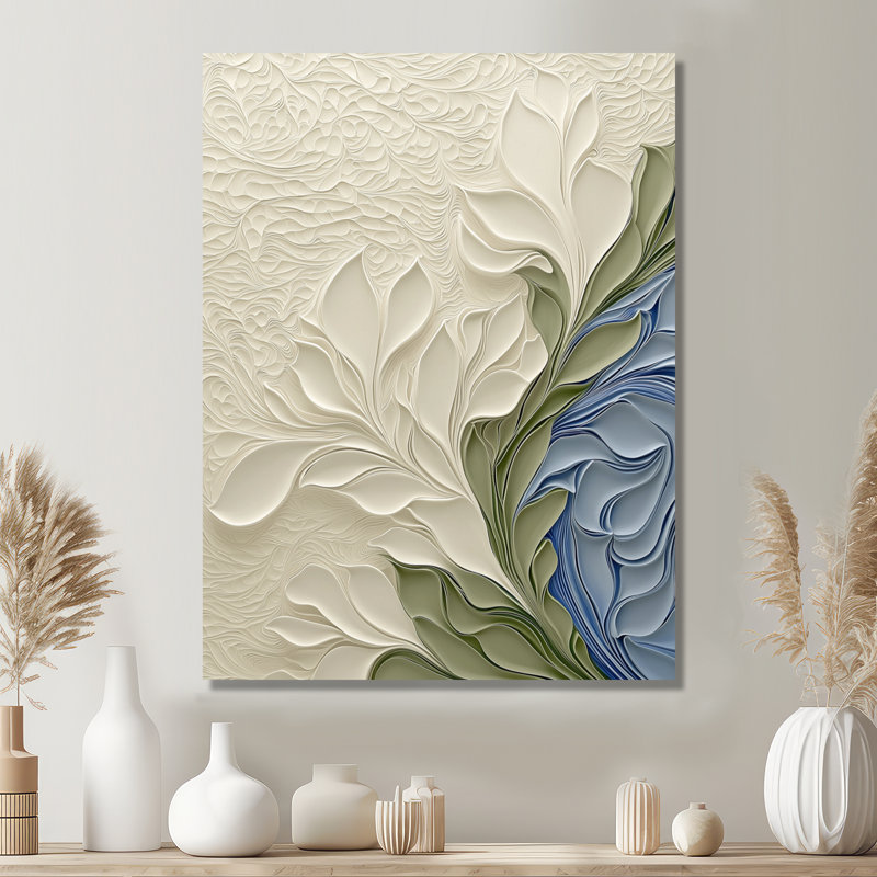 Fleurs océaniques abstraites océaniques - art mural moderne en métal, impression botanique, H 20 po x l 12 po x P 0,84 po