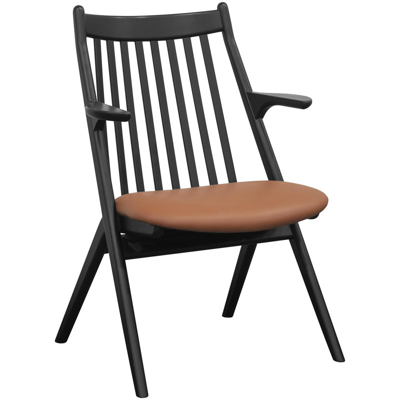 Chaise avec accoudoirs de salle à manger en cuir Vegan