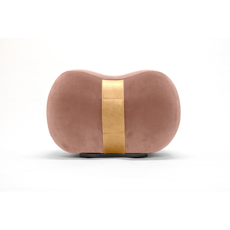 Milo Velvet Ottoman, Cameo/Umber Velvet