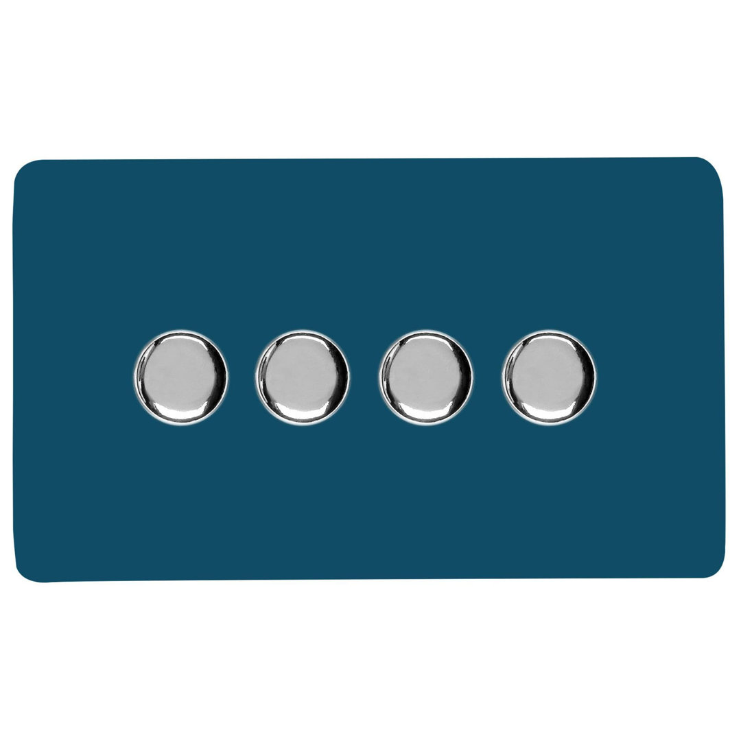 Trendi Switch 4 Gang 1 or 2 way 100w Rotary LED Dimmer Light Switch