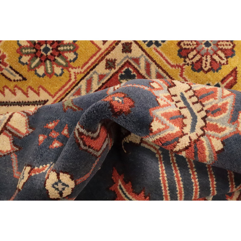 Grand tapis Oushak bleu fait à la main 12 x 15
