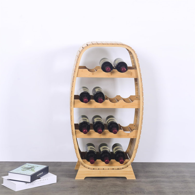 Open Shelving Wine Bottle Rack Brown