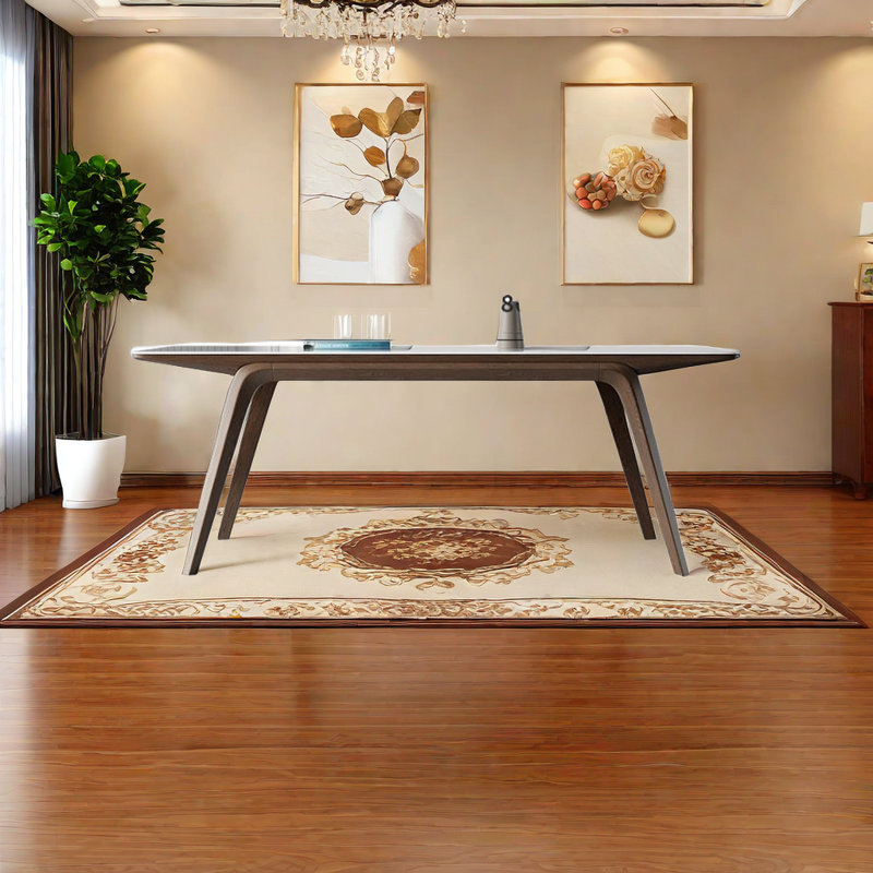 Mitsi Solid Wood Base Dining Table, 29.52"H x 70.86"L x 35.43"W