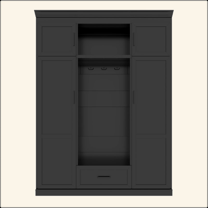 85.2''H Multifunctional Hall Tree – Bench, 3 Hooks, 4-Door Cabinet, 1 Drawer & Adjustable Shelves, Modern Entryway Storage Organizer for Entryway/Hallway/Living Room