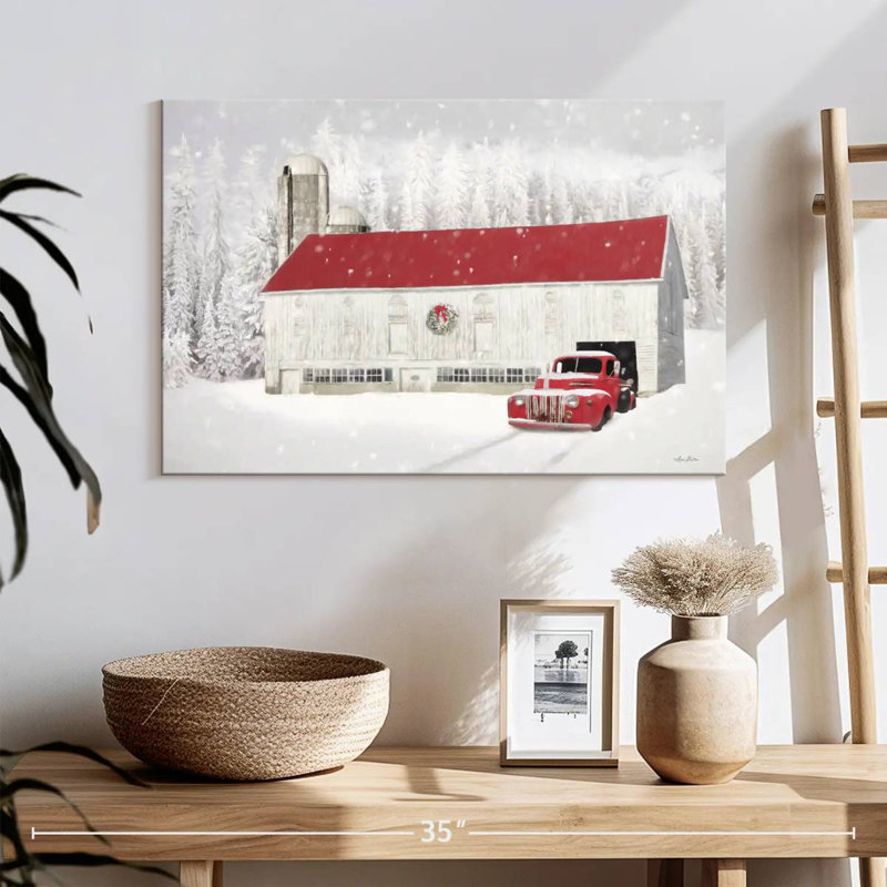 Lilie Wyoming Christmas Barn, 30" H x 45" W