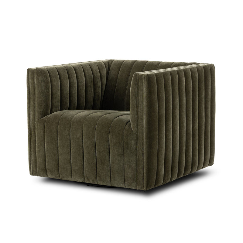 Augustine Swivel Armchair, Amici Moss Polyester