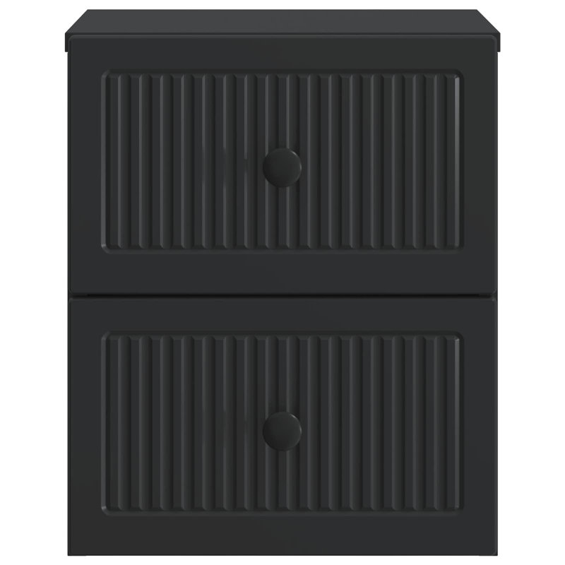 33cm W Manufactured Wood Bedside Table, Black