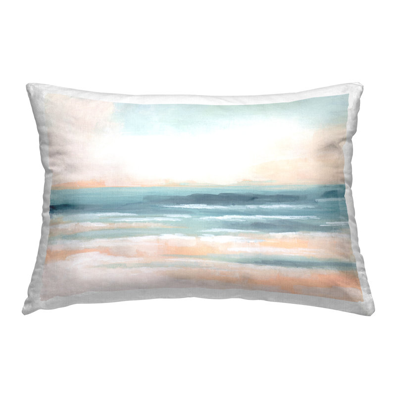 Coussin Victorian, H 14 po x l 20 po, Forme rectangulaire, Bleu abstrait 2