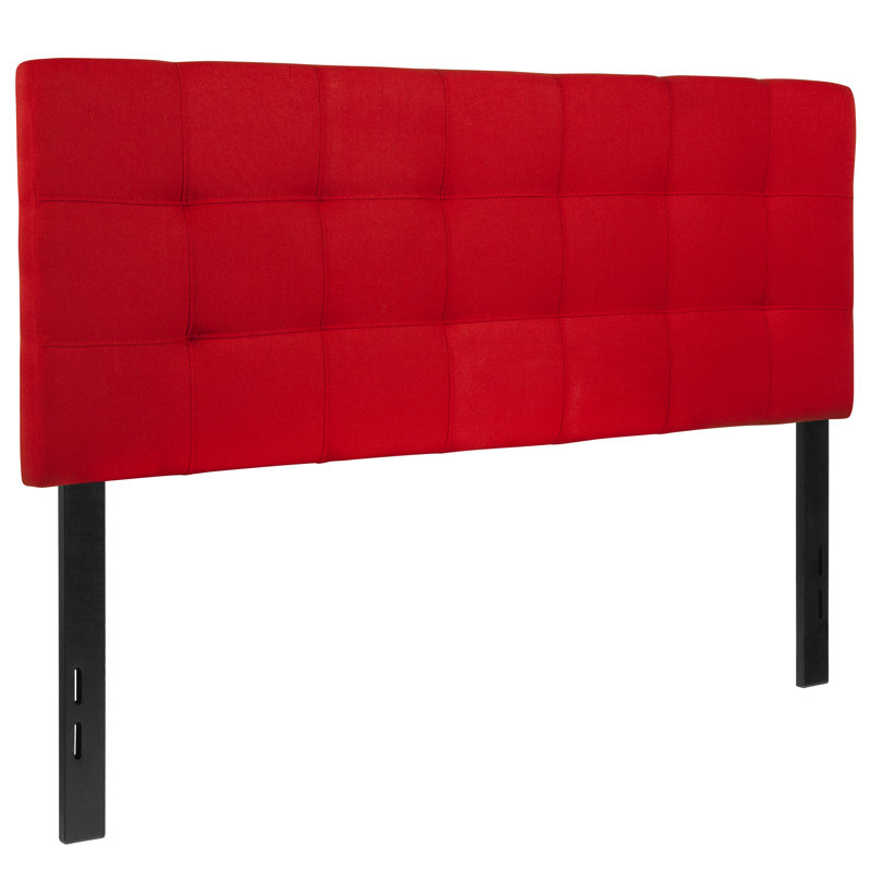 Tête de lit tapissier capitonnée Ciriaca, Double, Rouge