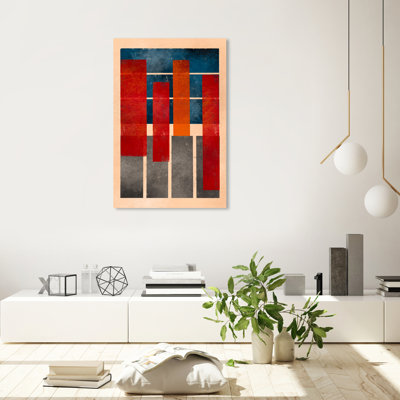Abstrait abstrait et formes rouges - Peinture sur toile
