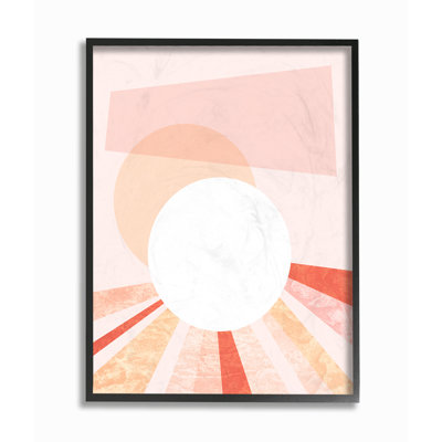 «Peach Mod Stone Texture Geometric Suns Cadre» par Daphne Polselli, impression