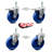 5 Inch SS Solid Poly 10mm Threaded Stem Caster Set 2 Total Lock Brake SCC