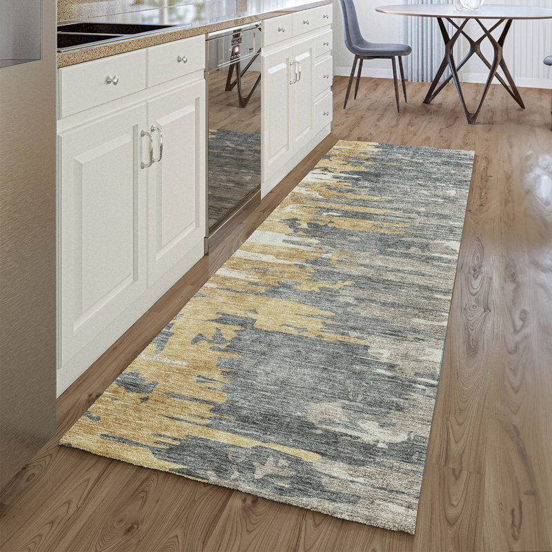 Premium Machine Washable Prisco Ivory Rug, Runner 2'3" x 7'6"