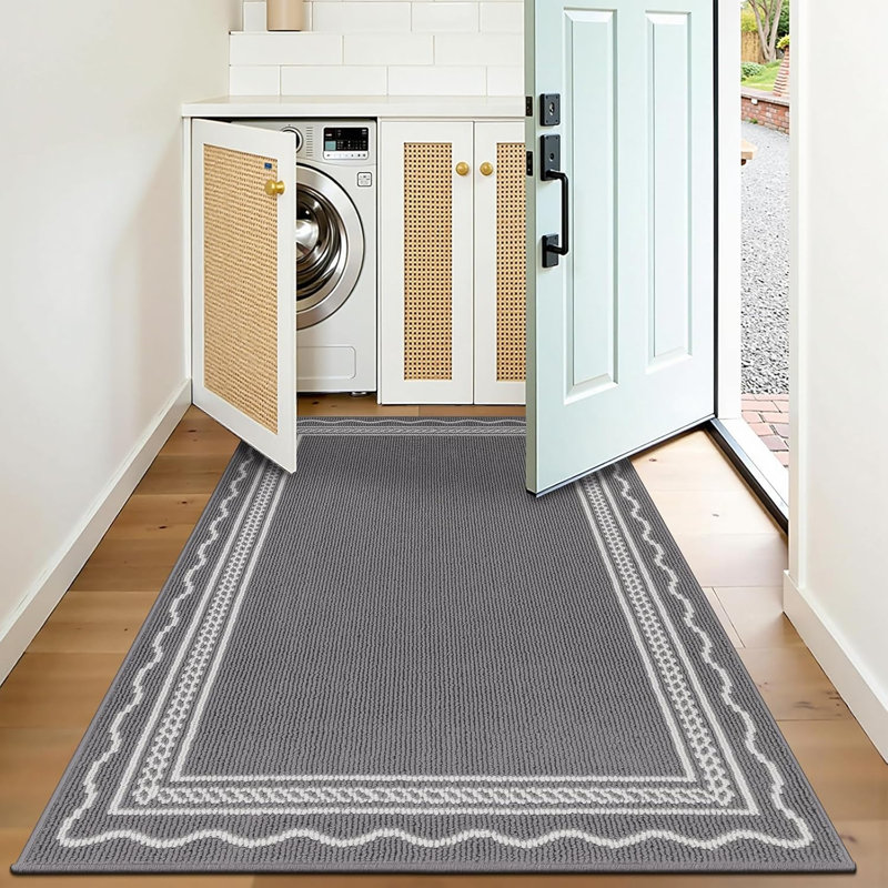 Paillasson rétro antidérapant lavable, Gray