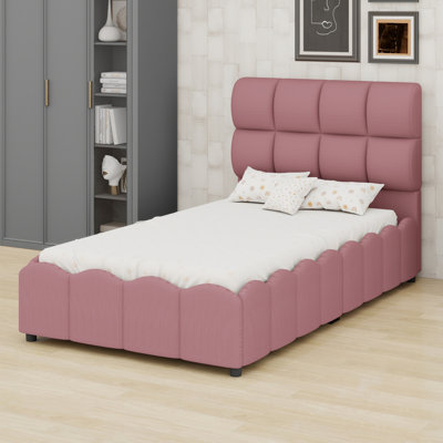 Stylish Platform Bed Frame Featuring Tall Panel Headboard